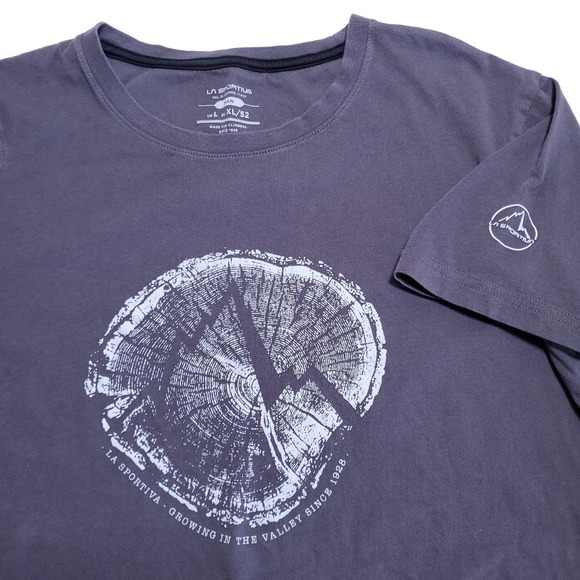 La Sportiva Other - La Sportiva T-Shirt Mens Large Cross Section Short Sleeve Gray Cotton Climbing
